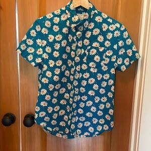 J. Crew Crewcuts Boys Floral Blue Button Down Shirt